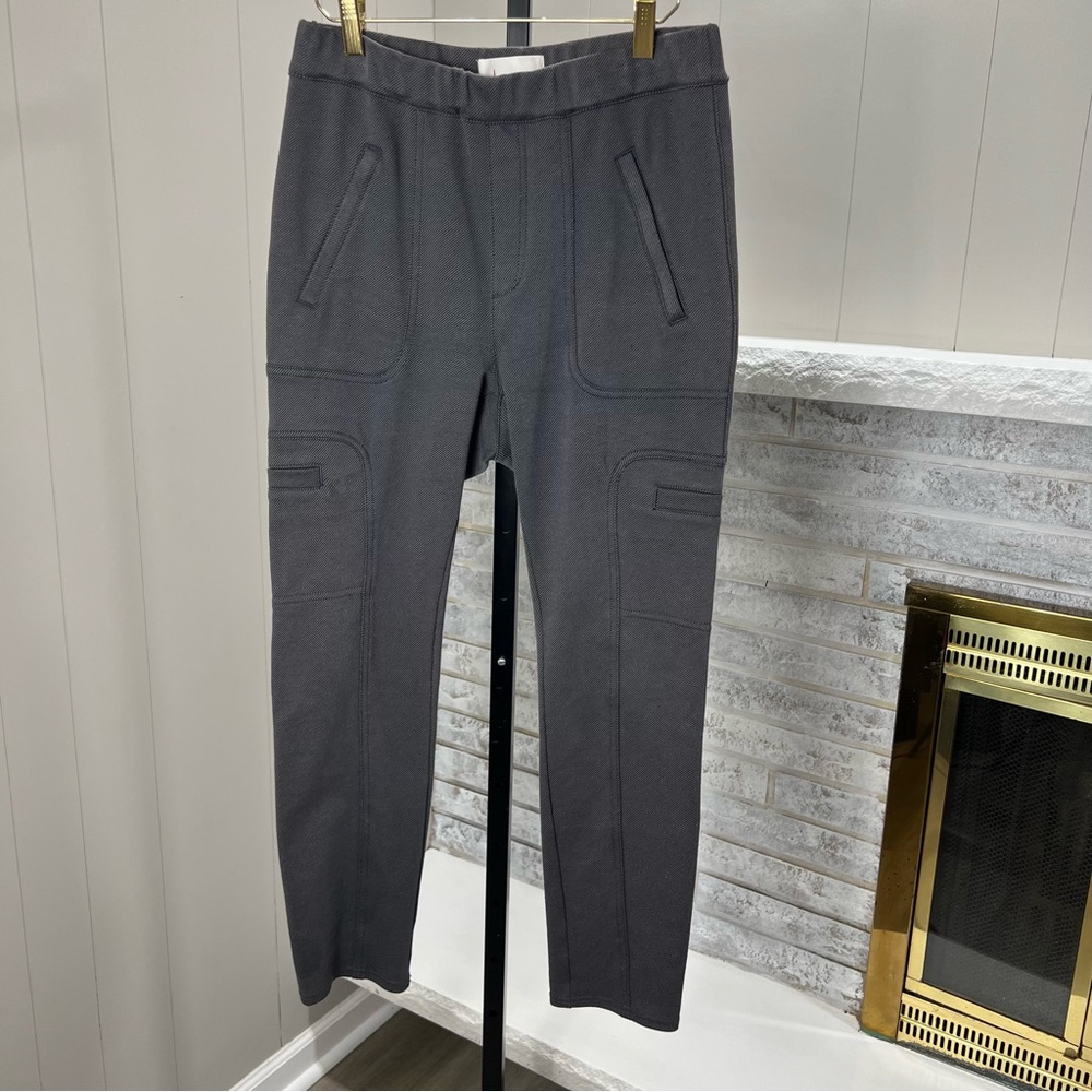 By Anthropologie Horizontal Pinstripe Stretchy High Rise Cargo Slim Leg Pants S